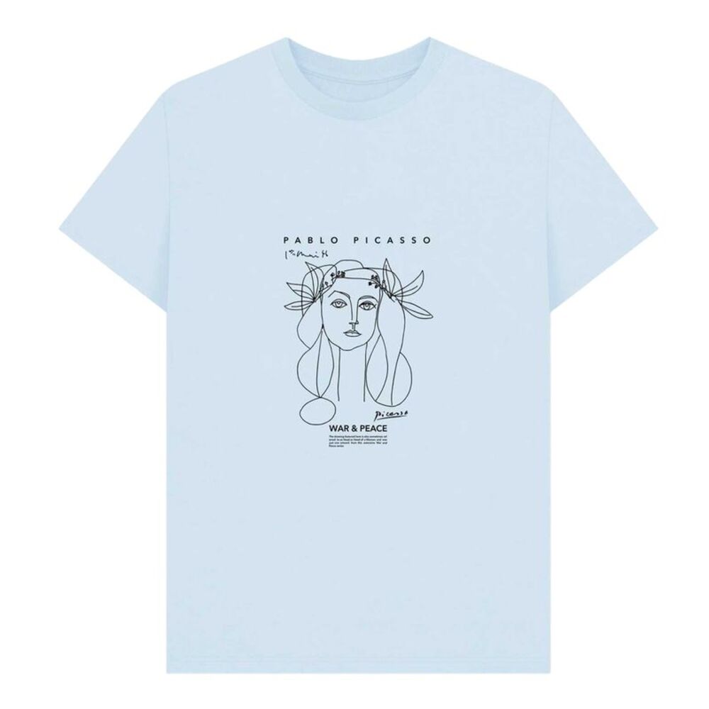 Picasso Unisex Adult War & Peace T-Shirt / Light Blue